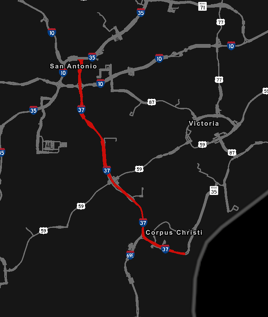 Interstate 37 map