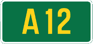 UK A12 sign