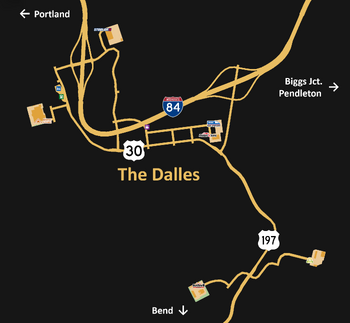 The Dalles map