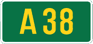 UK A38 sign