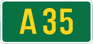 UK A35 sign