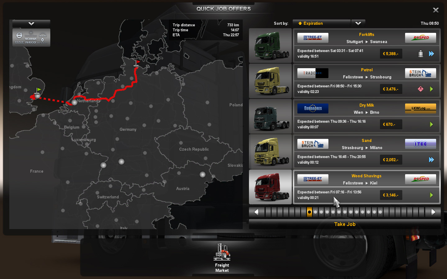 Карта салонов в euro truck simulator 2