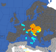 Map showing Austria's starting position in 1700