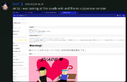Beef reviewed the Evade wiki on Fandom and the Japanese wiki about Evade, criticizing Fandom.