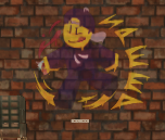 A graffiti of Jard running with Eclipse Cola in his hand, as seen in Station.