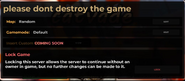 VIP Server Panel during April Fool's Day event.