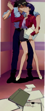 Kaji kisses Misato