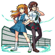 Asuka ＆ Mari (アスカ＆マリ?) in Monster StrikeWP.