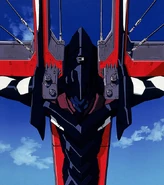 Eva-03 transport (NGE).png (561 KB) Unit-03 is airlifted by a flying-wing transport jet on cross-shaped scaffolding in the original series