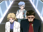 Ritsuko discusses Shinji's resign from NERV with Gendo