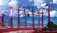 The Seventh Angel's explosions takes the form of a cross in Rebuild of Evangelion