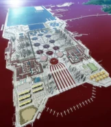 Панорамный кадр верхней части сооружения центра