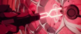 El interior de los reactores que perfora Asuka tiene una textura muy orgánica, similar a un ojo irritado. Los hexágonos también parecen estar presentes más que nunca a lo largo de esta película