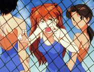 Hikari and Asuka in Neon Genesis Evangelion (Sega Saturn).