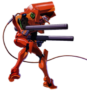 Unit 02 equipped with cannons