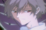 Kaworu watches the defeated Unit-02