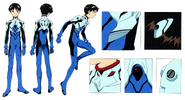 Shinji wearing plugsuit 01 in Evangelion: 2.0 You Can (Not) Advance.