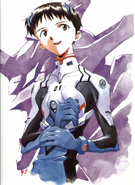 Artwork of Shinji in his plugsuit
