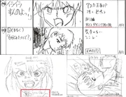 The  as well as  explicitly refer to their exchange as a sex scene juxtaposed with her frustration displayed on Ep. 22. Previously Asuka felt outrage when exposing herself to Shinji, but now, even with their roles reversed, she has become accepting of him.