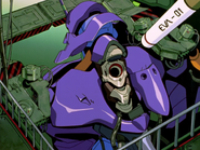 Evangelion Unit-01's Entry Plug being inserted