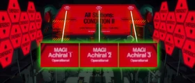 La computadora de abordo también es llamada MAGI, solo que en este caso ya no es Melchor, Gaspar y Baltasar, sino Achiral 1, Achiral 2 y Achiral 3. Achiral, o en castellano "Aquiral" es una palabra que se usa para denominar objetos que pueden superponerse y ser exactamente idénticos. La contrapartida serían los objetos "Quirales" como por ejemplo: nuestras manos que son "espejadas", si las superponemos, son opuestos exactos.