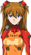 Asuka in TEST Plugsuit in Super Robot Wars V.