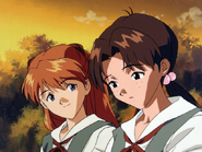 Hikari with Asuka in the park