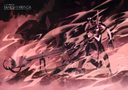 Evangelion Unit-01 as seen in the artwork for Operation Yashima, Illustration by Takeshi Honda.