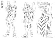 Lineart Settei for Neon Genesis Evangelion, illustrated by Takeshi Honda.