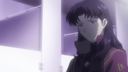 Misato rebuking Shinji after the battle against the Fifth Angel. [RB1]
