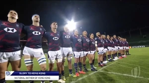 11月6日舉行的杜拜世界盃欖球賽中，香港對葡萄牙的終極復活賽，當播奏中國國歌時，精華片段的字幕卻同樣出現《願榮光歸香港》的英文名稱。