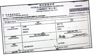 章子怡和汪峯在香港低調排期註冊結婚，結果曝光