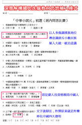 有關教材植入漢族大中華統治意識，並指出「窮人不能稱為中國人」，扭曲事實和歷史