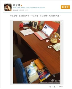 汪子琦被指為若有所指的微博