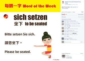 德國駐香港領事館借梁君彥失言，教網民「坐下」的德文「sich setzen」