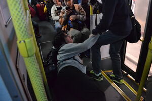 LRT505 fall down in the bus
