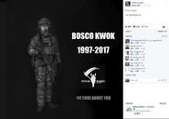 網民於Facebook悼念遇害網友Bosco（Silent Knight Facebook截圖）