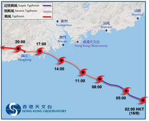 Mangkhut track nearHK