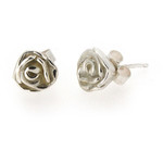 Her Silver Rose Earrings