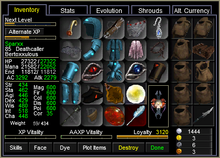 Sparxx Inventory Window