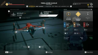 A Scout I+ being sold by a ship dealer