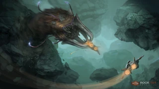 Very early concept art of a possible (but unimplemented) creature