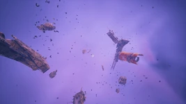 Look for this debri field to find the cloaked container