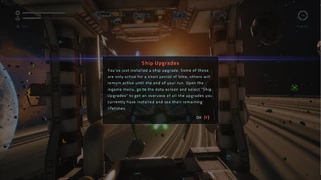 Ship upgrade first-time info
