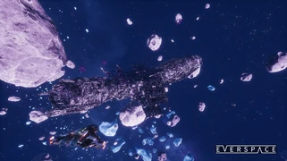 Another derelict station. It had a comm hub and a secure container.