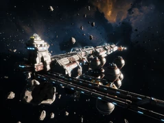 Another typical station, with fuel and a freighter