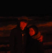 Jeff with Jessa at night.