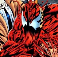 Carnage postać z komiksowego crossoveru Spider-Man and Batman: Disordered Minds.