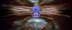 The Gozerian Temple, also known as the Temple of Gozer, in Gozer's own unknown dark realm, as seen within Dana Barrett's refrigerator.