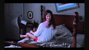 Regan demonically possessed. This is the most infamous case of demonic possession in film.